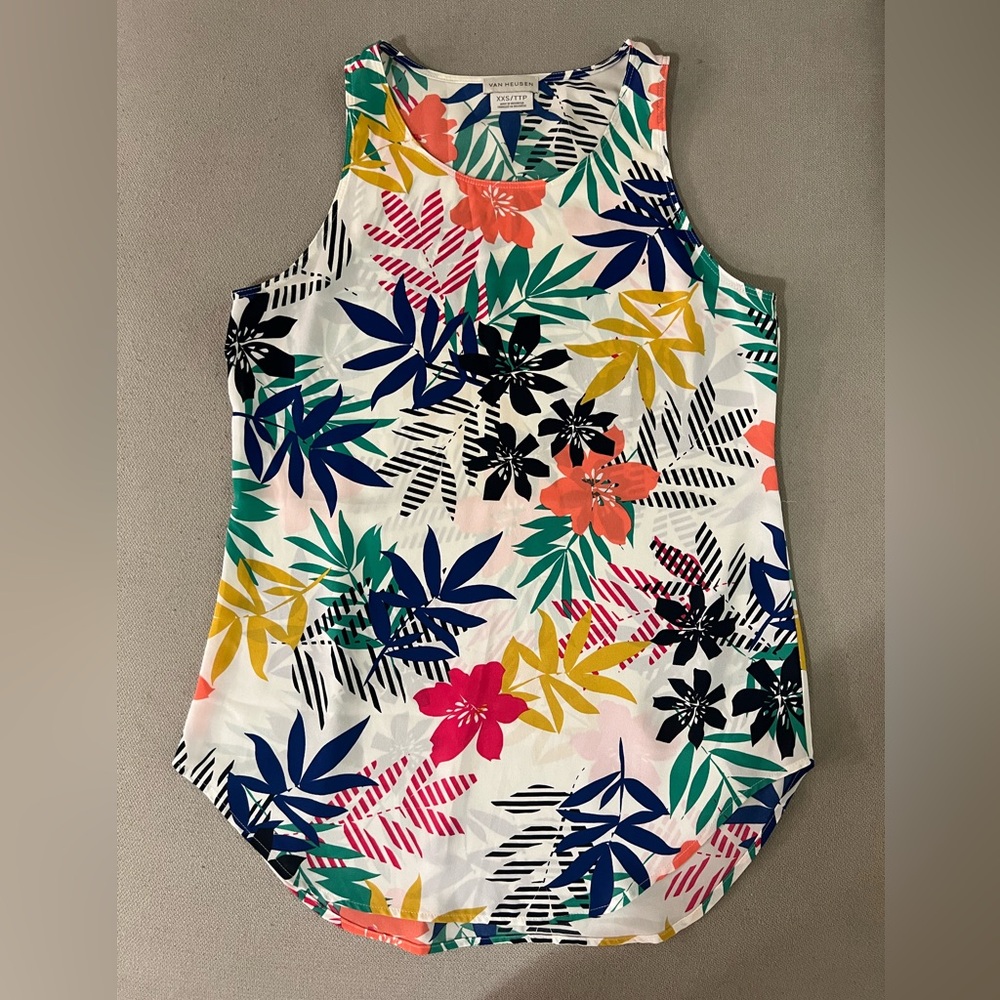 NEW Van Heusen Floral Multicolored Tank Top